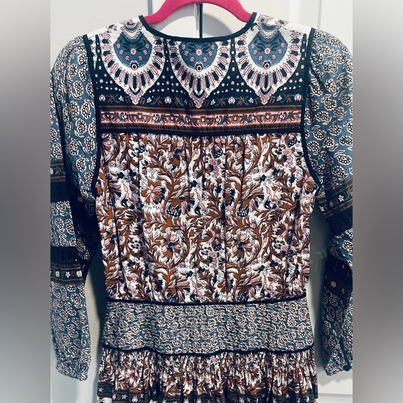 Sea New York Gemma Long Sleeve Mini Peasant Dress, Size 2 - Picture 4 of 9